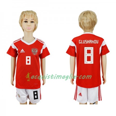 Divisa di Calcio Russia Glushakov 8 Bambino Prima Mondiali 2018